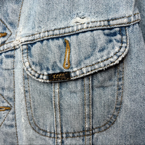 Vintage Lee Riders Denim Jacket Distressed Size Medium - Picture 14 of 15